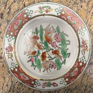 Vintage Chinese Porcelain Goldfish Lotus Plate 6.3” | Chinoiserie Decor | Mint